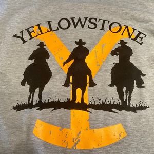 T Shirt Long Sleeve " Yellowstone " Gray Orange Pullover Womens 2XL 5.2.4:A-0009